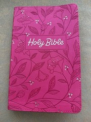 Pink floral holy bible book King James Version by Christian art publisher
