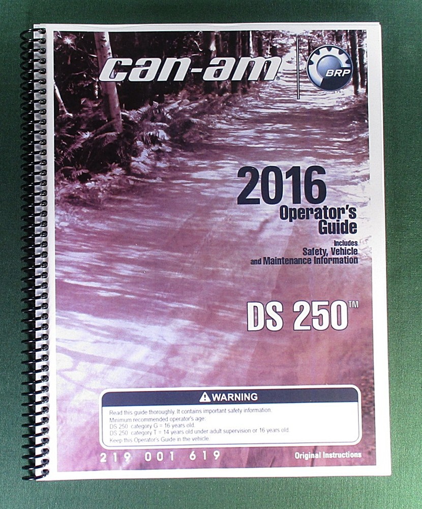 2016 Can-Am DS 250 Owner’s Manual: 172 pages & protective Covers!