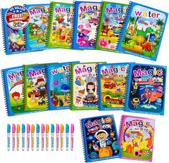 14 Pack Water Coloring Books,Water Doodle Book Toys,Reusable Water Painting Book