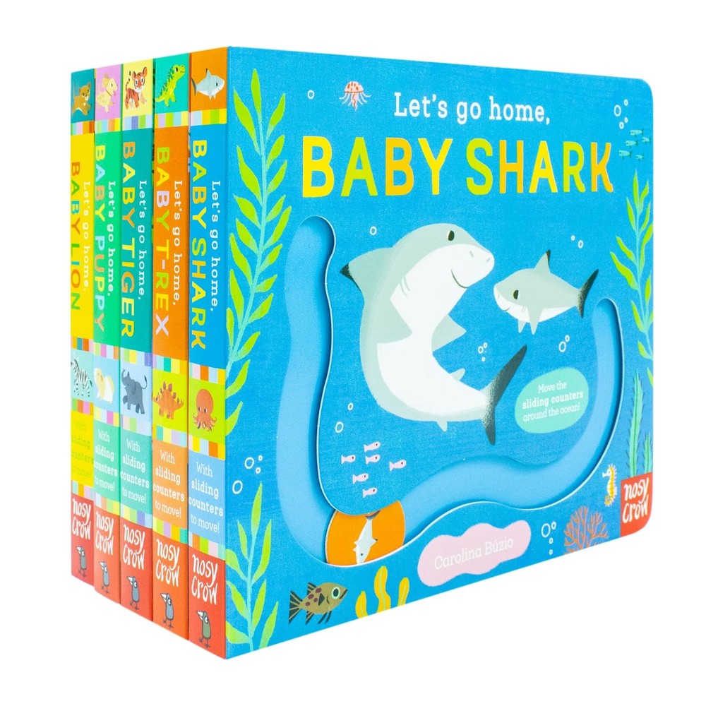 Let’s Go Home Series 5 Books Collection Set (Baby Shark Baby T Rex Baby Tiger