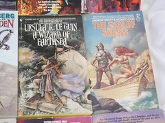12 Sci-Fi Books Lustbader-Rucker-Lanier-Rosenberg-Roberson-Le Guin-Lyon-Laumer