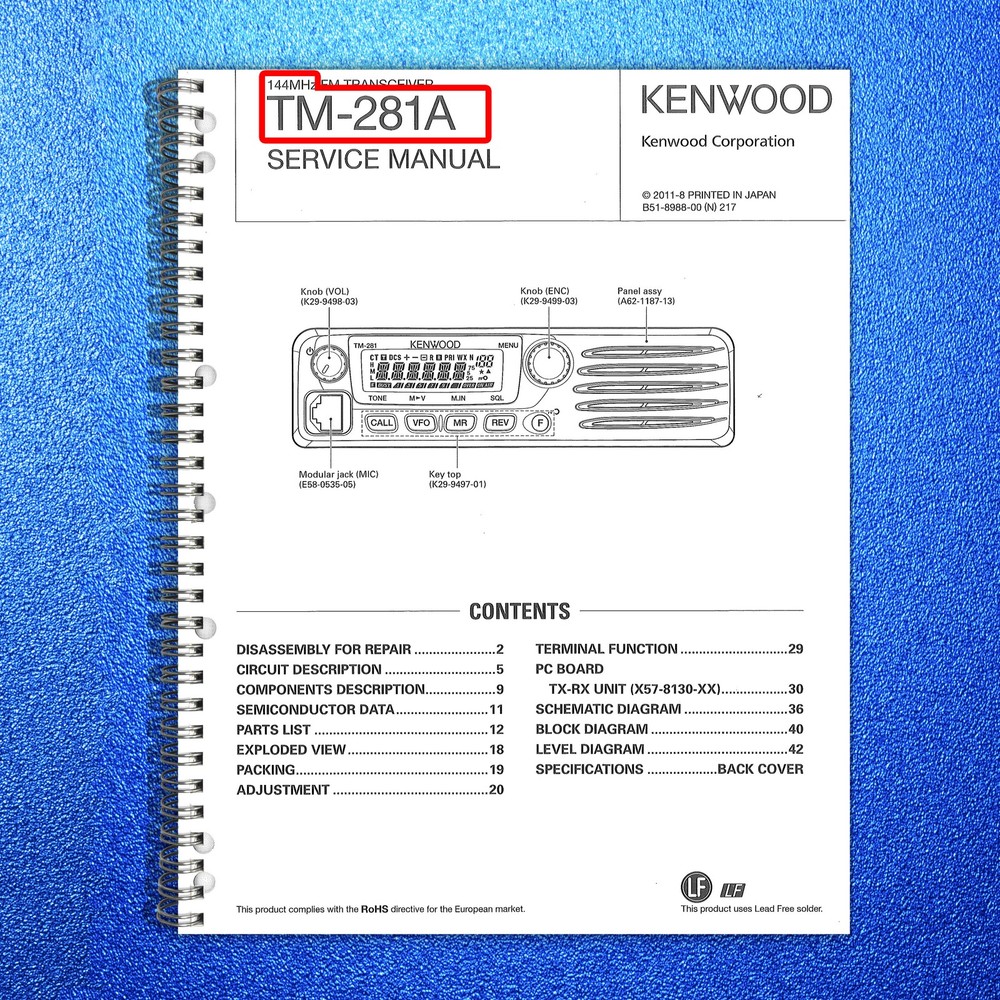KENWOOD TM-281A 144MHz FM Transceiver Service Manual 2011, FOLDOUTS