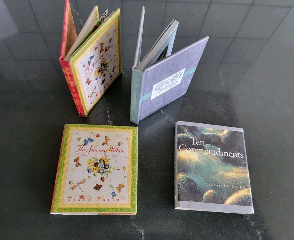 Two 3.5 In Miniature/Travel Books „The Journey Within” &”The Ten Commandments”