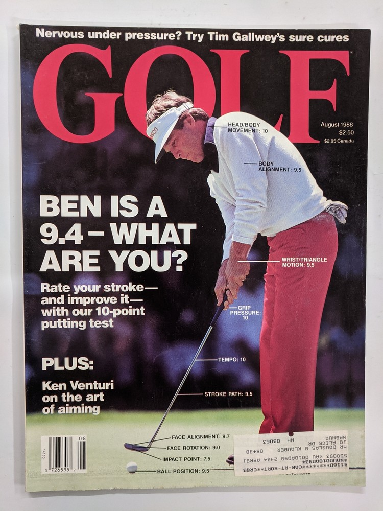 Golf Magazine August 1988 Ben Is A 9.4 What Are You-M238