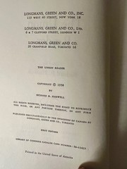 The Union Reader book by Richard B. Harwell 1958 1st Edition US Civil War HCDJ