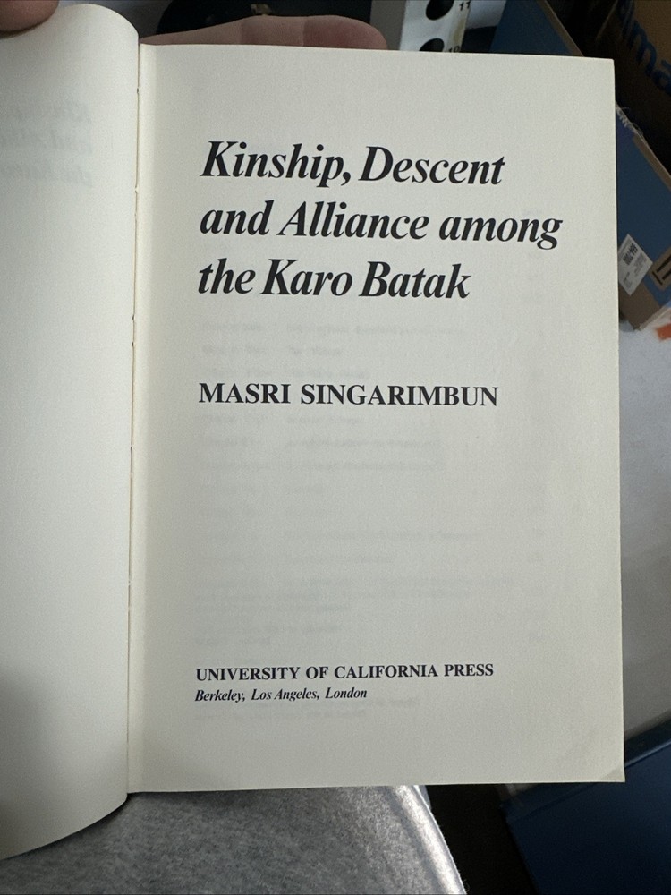 Kinship, Descent and Alliance Among the Karo Batak by Masri Singarimbun