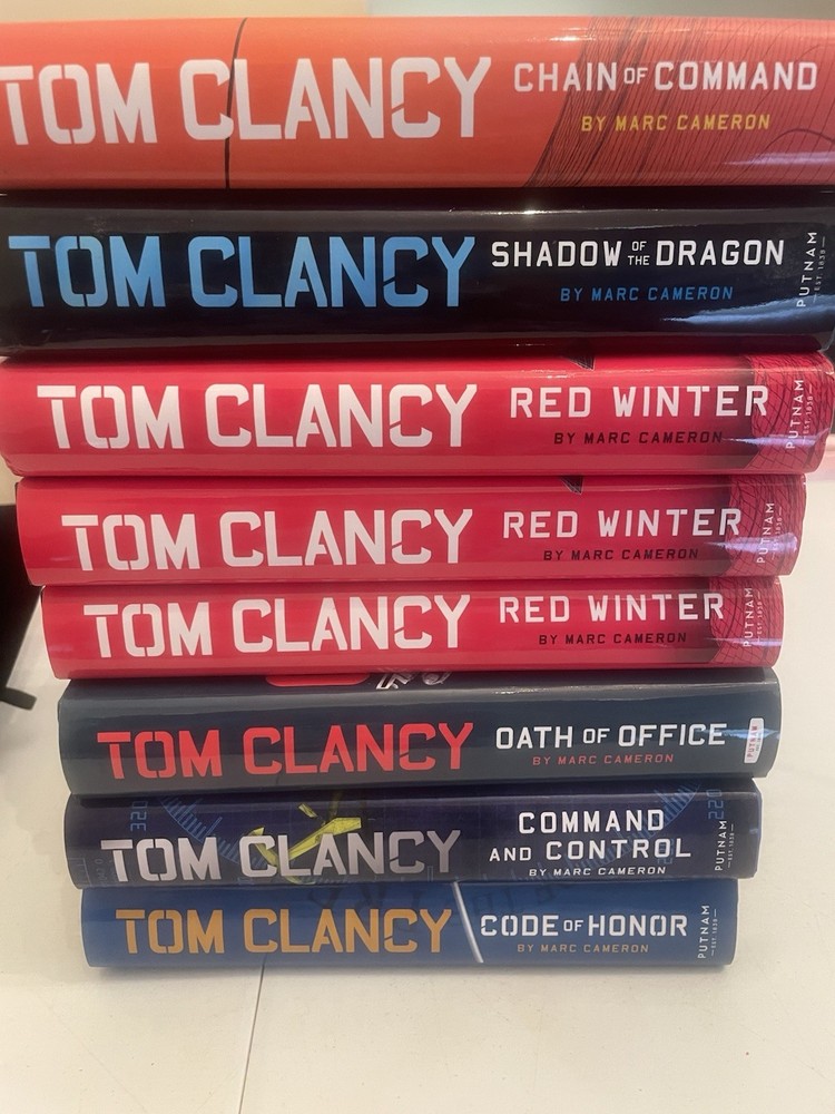 Lot of 8 TOM CLANCY Books by MARC CAMERON Hardcover &Dust Jacket Red Winter MORE