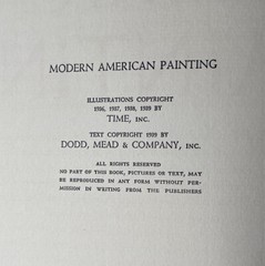 1940 „MODERN AMERICAN PAINTING” Hardcover Cloth Vintage Book Color Illustrations