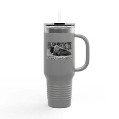 Wildlife-Inspired Insulated Travel Mug – 40oz with Bison Design