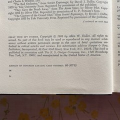 Great True Spy Stories edited by Allen Dulles (1968 HCDJ 392 pages CIA Director)