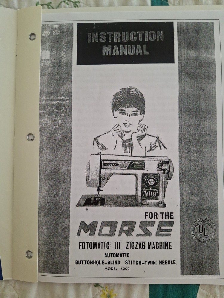MORSE Fotomatic III 4300 Sewing Machine Instruction Manual Complete 31 Pages
