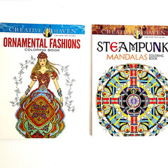 Steampunk Whimsical Mandalas Mix Lot of 6 Adult Coloring Books by Creative Haven