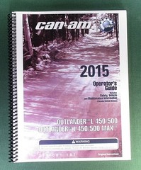 2015 Can-Am Outlander L 450 Owner’s Manual: 180 pages & protective Covers!