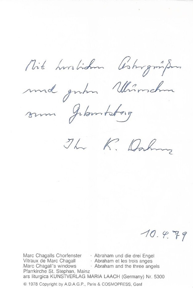 Karl Rahner signiert Munen muso -Ungegenständliche Meditation Enomiya-Lassalle