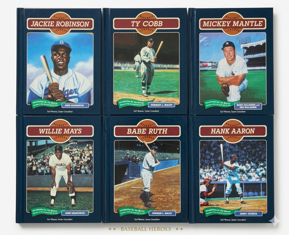 Vintage Chelsea House Baseball Legends Hardcover Lot (Set of 6) MLB Books 1990s