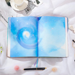 ​B5 Notebook with Colored Space Art Pages, 160 Blank Pages for Writing, Unique D