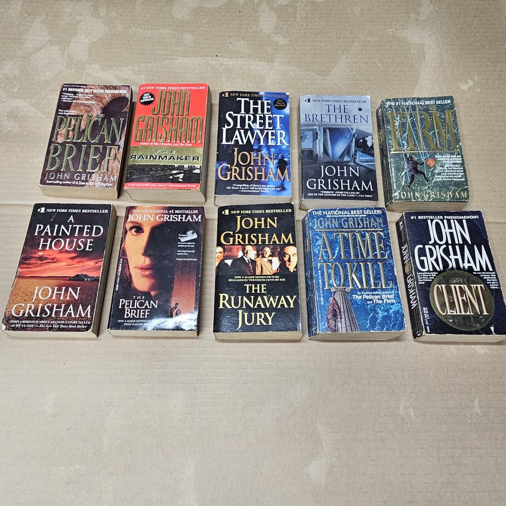 Lot of 10 John Grisham Paperback Novels – Legal Thriller Collection