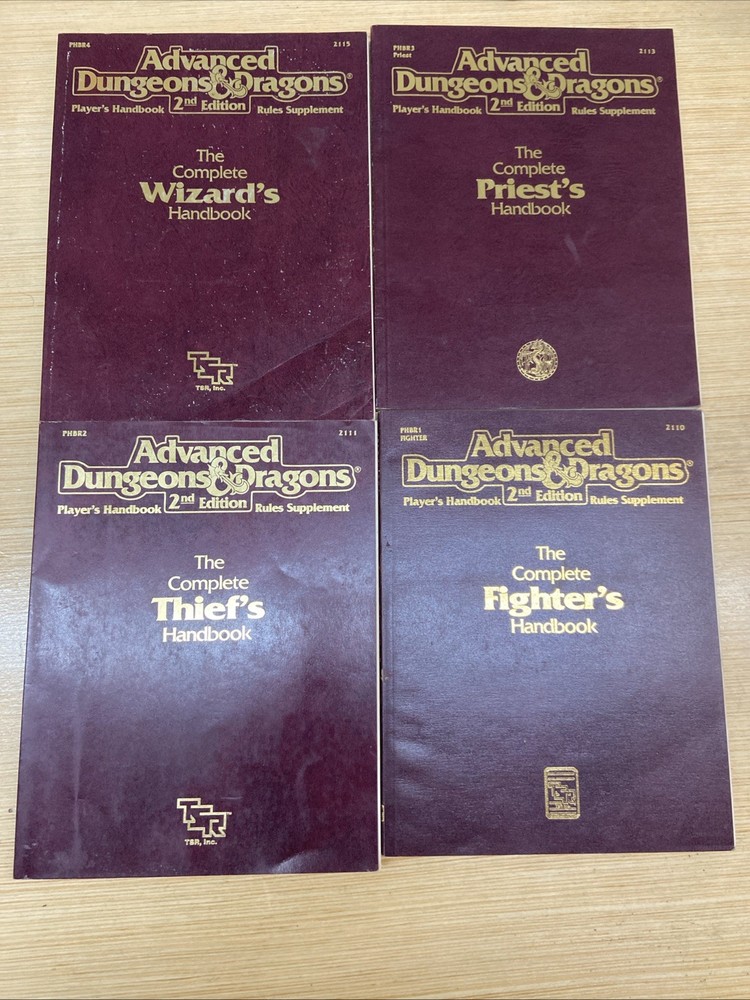 DND 2E Players Handbook Supplement Lot: Thief, Fighter, Wizard, Priest