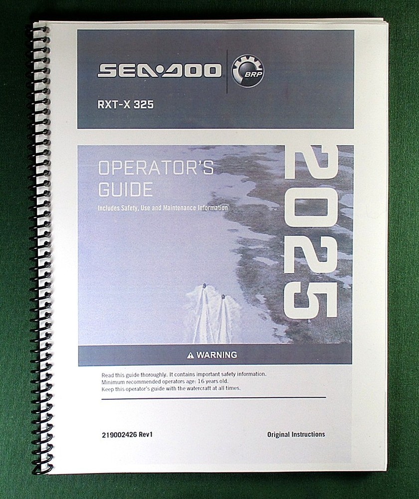 2025 SeaDoo RXT-X 325 Operator’s Manual w/ Protective Covers