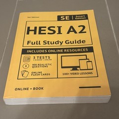 HESI A2 Full Study Guide 3rd Edition Smart Edition (Paperback, 2022, UNMARKED!)