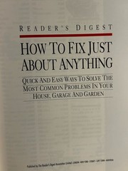 How to Fix Just About Anything by Reader’s Digest 1996 First Edition 416 Pages
