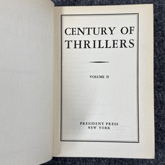 Antique Century of Thrillers Book Lot Vol 1 & 2 President Press 1937