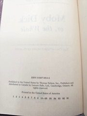 Moby Dick Herman Melville Thomas Nelson Leather Hardcover