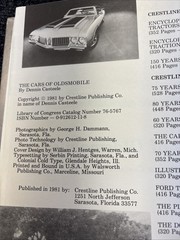 Vtg~The Cars of Oldsmobile~By: Dennis Castelle~1981~Hardcover