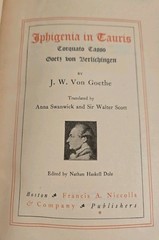 1902 Iphigenia in Tauris By J W Goethe Luxury Edition #15 of 1,000