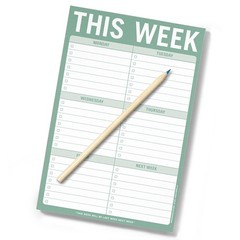 1Count This Week Pads, To Do List Notepads, 6 x 9inches each Sage Green