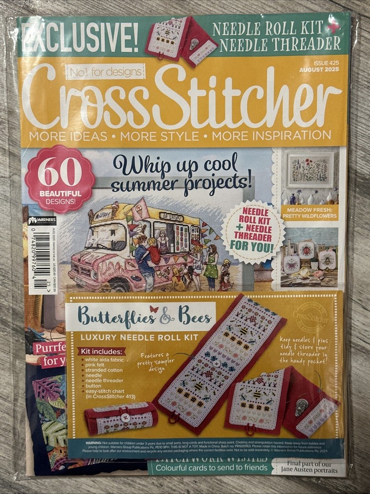 Cross Stitcher magazine August 2025 Issue 425 Luxury Needle Roll Kit