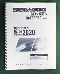 2020 SeaDoo RXT / GTX / WAKE PRO Series Operator’s Manual w/ Protective Covers