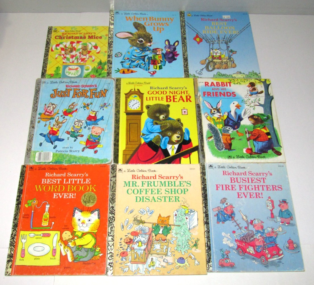 Lot of 9 Richard Scarry Little Golden Books