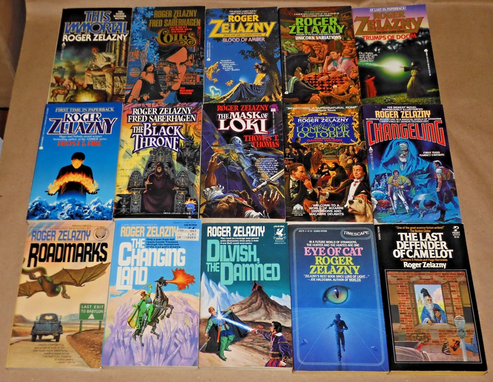 ROGER ZELAZNY Lot 15 Fantasy & Science Fiction Paperbacks 1980s – 1990s