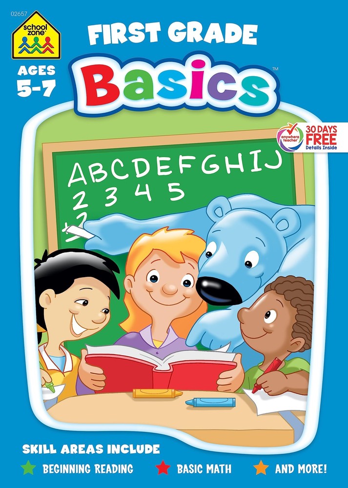 School Zone First Grade Basics Workbook: 96 Pages, Kindergarten, 1st Grade, …