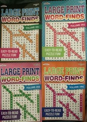 Lot of 4 Kappa Large Print Word Finds Full Size Volume 281, 282, 283 & 284 -…