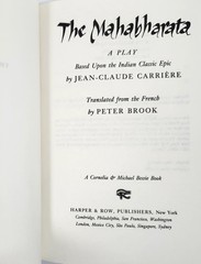 The Mahabharata by Jean-Claude Carriere (1987 BCE HC)