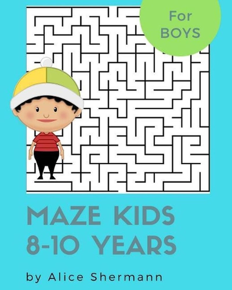 Maze Kids 8-10 Years: 2-in-1 Ultimate Maze Puzzle Games for Smart Boys, 8″x10″,
