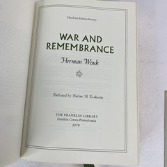 War and Remembrance Herman Wouk Franklin Library First Edition Gilded Edges HC