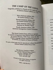 The Camp of the Saints Jean Raspail (English Paperback) Social Contract Edition