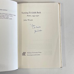 SIGNED Turning to Look Back : Poems, 1955-1970 by John Woods HC/DJ 1972