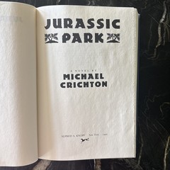Jurassic Park by Michael Crichton (1990, HC) 1st Ed 3rd Printing