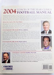 2004 Coach of the Year Clinics Football Manual Coaching Book