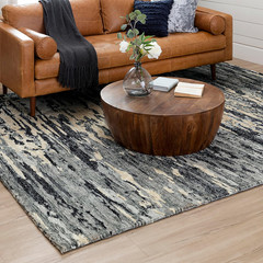 Scott Living Huron Modern Abstract Stripe Charcoal 8′ x 10′ Area Rug