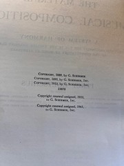 The Material Used in Musical Composition Goetschius 1913 Harmony Theory Schirmer
