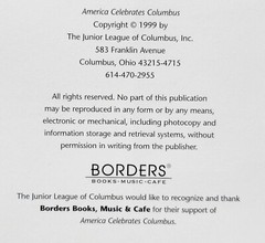 America Celebrates Columbus Ohio 1999 Hardcover Cookbook 176 Pages