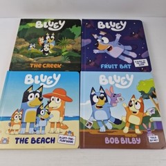 Bluey 4 Book Bundle The Creek, The Beach, Fruit Bat, Bob Bilby Hardcover