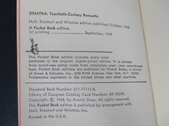 Sinatra Twentieth-Century Romantic Arnold Shaw 1968 Pocket Books