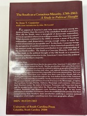 The South as a Conscious Minority 1789-1861 – A Study in Political Thought – HC