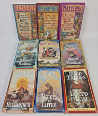 Lot of 9 Redwall Series Paperback Books 1-7, 9 & 12 ~ by: Brian Jacques ~ YA